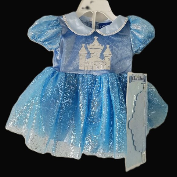 What a Character! Disney Baby Cinderella Dress with Foam Tiara 3 to 6 Months - Picture 1 of 8